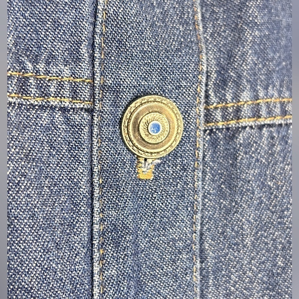 270. Saint Germain Womens Denim Shirt Denim Blue Embellished Vintage Large - Picture 6 of 8